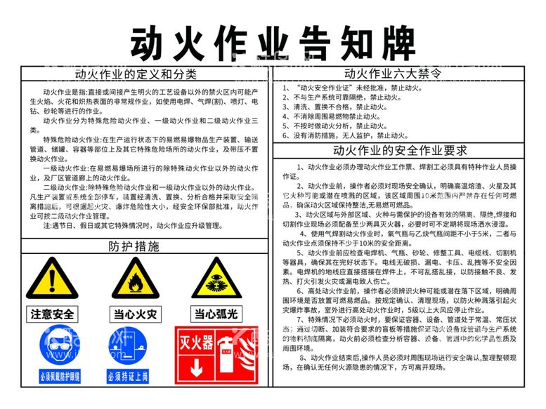 编号：70743411270106047798【酷图网】源文件下载-动火作业告知牌