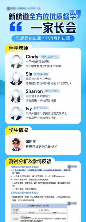 蓝色教育长图海报