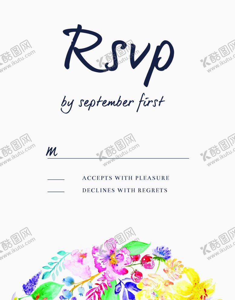 编号：69579609201220374383【酷图网】源文件下载-小清新水彩邀请函设计