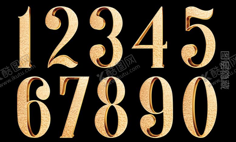 编号：58216707061707476716【酷图网】源文件下载-金色立体数字