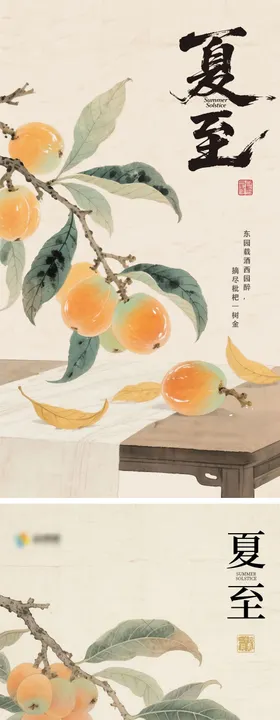 夏至枇杷节气系列海报