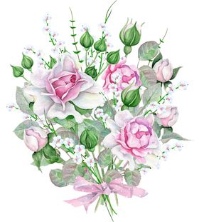 手绘花草牡丹花园元素素材