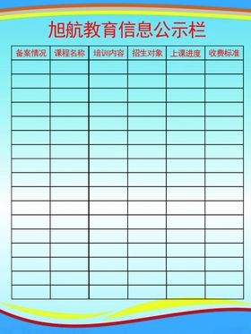 教育培训公示栏