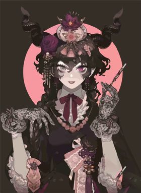 二次元美女手绘插画图片