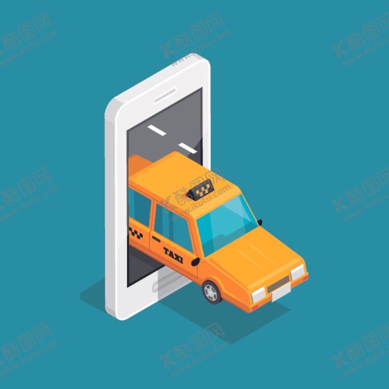 编号：13643610260615245513【酷图网】源文件下载-出租车主题插画