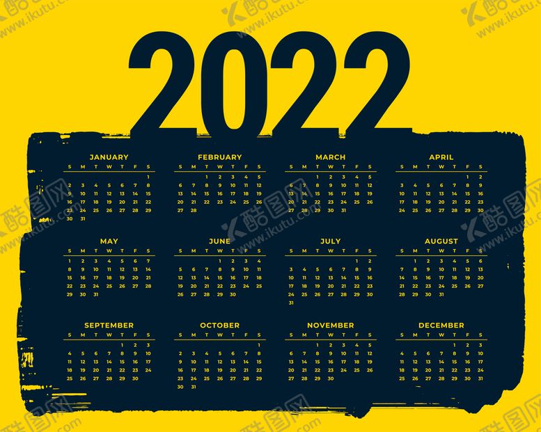 编号：82564110090056015872【酷图网】源文件下载-平面 2022 日历模板矢量