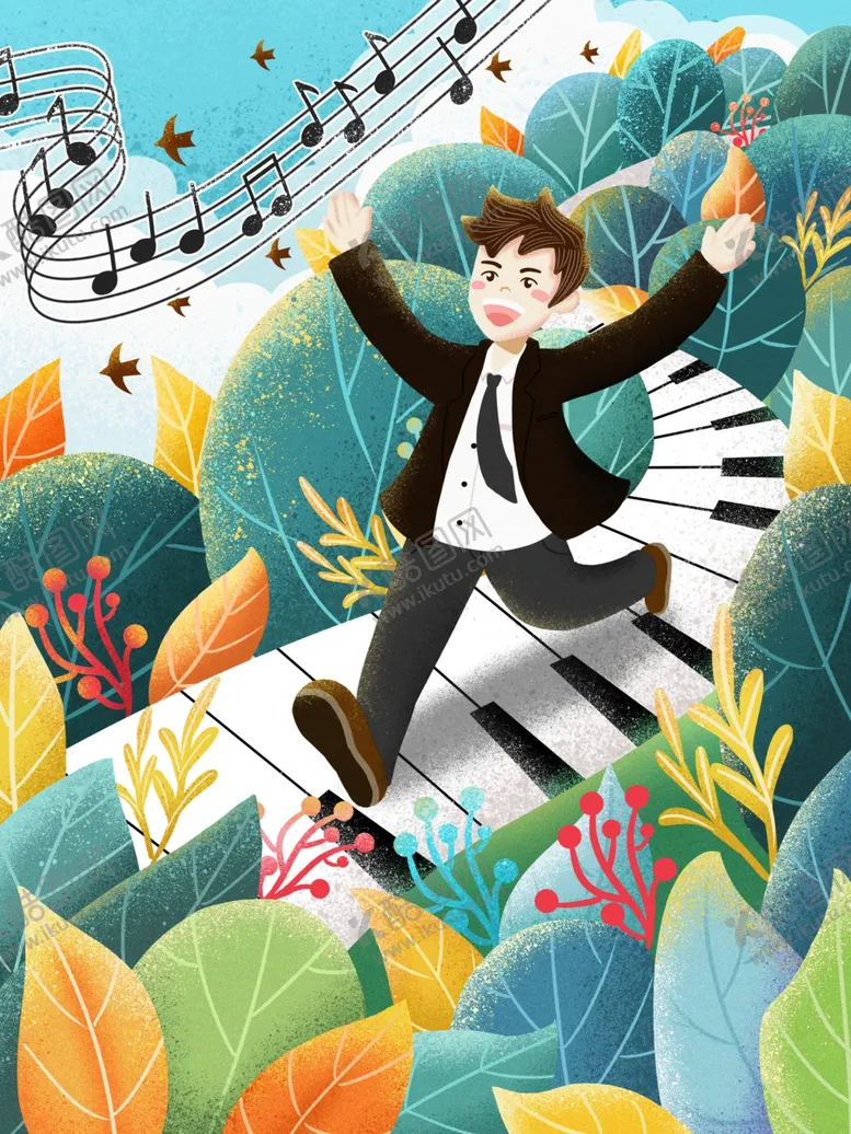 编号：15291910090716388012【酷图网】源文件下载-学生校园生活插画