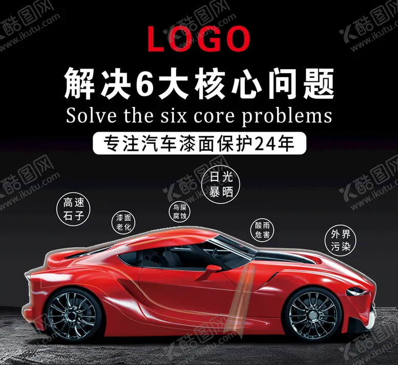 编号：75462909140459236420【酷图网】源文件下载-汽车漆面保护膜隐形车衣宣传海报