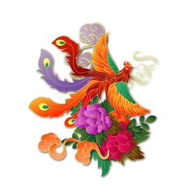 国潮凤凰插画中祥云广告