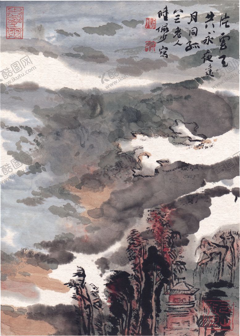 编号：93359310291645335676【酷图网】源文件下载-水墨山水国画风景