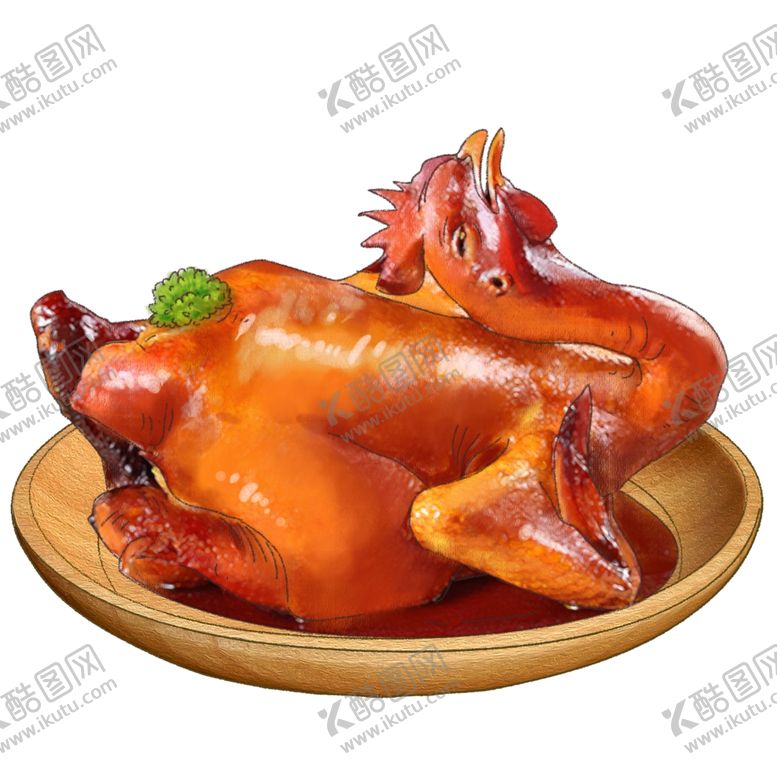编号：30174709290746401663【酷图网】源文件下载-手绘卡通美食餐饮东北菜烧鸡