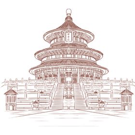 北京天坛插画