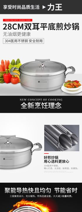不锈钢煎炒锅详情页