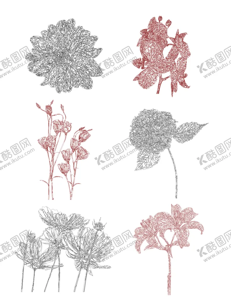 编号：40014912110633208549【酷图网】源文件下载-花卉纹路线条植物纹理背景