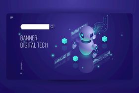 未来感机器人登录界面设计