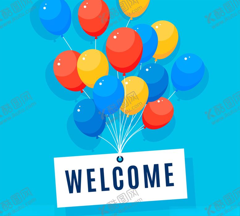 编号：48842410061900335817【酷图网】源文件下载-彩色气球欢迎艺术字