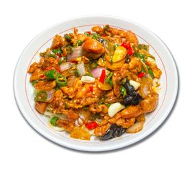 辣子鸡拌面大盘鸡拌面拌面