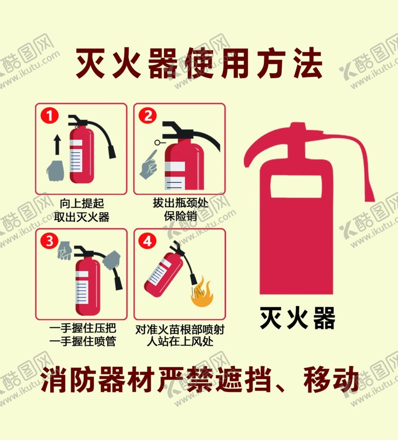 编号：46936402011318332960【酷图网】源文件下载-灭火器使用方法
