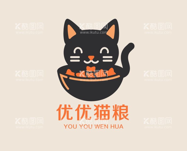 编号：35084712301427128354【酷图网】源文件下载-猫粮卡通logo图片