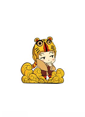 星爷韦小宝卡通矢量图