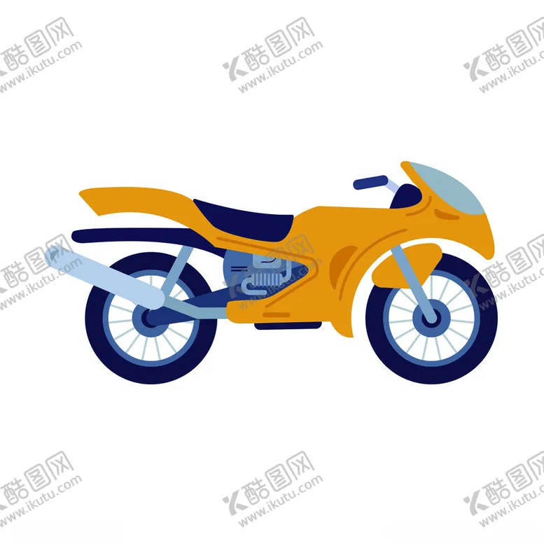 编号：96873602260147531037【酷图网】源文件下载-手绘摩托车矢量机车