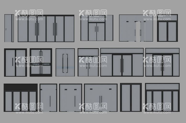 编号：68734411242346135260【酷图网】源文件下载-各种样式玻璃门