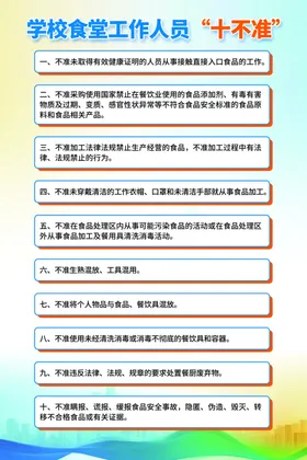 学校食堂工作人员十不准