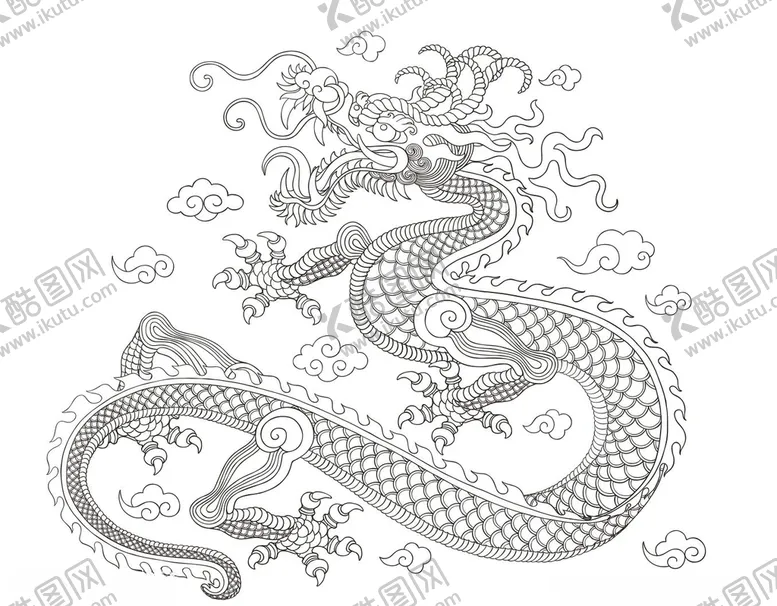 编号：99746305031408151354【酷图网】源文件下载-腾龙手绘简笔画