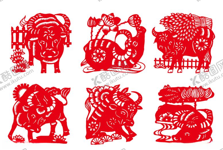 编号：73675609171944431722【酷图网】源文件下载-剪纸牛