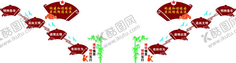 编号：28991511281125142824【酷图网】源文件下载-校园文化博学慎思楼梯雕刻