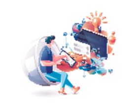 创意互联网教育矢量插画