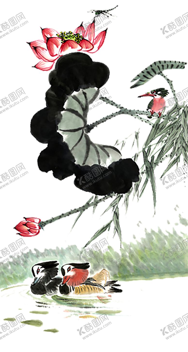 编号：83237206231426036856【酷图网】源文件下载-水墨荷花粉色荷花荷花意境