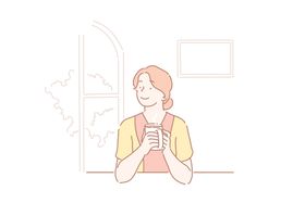 韩国小清新人物生活插画