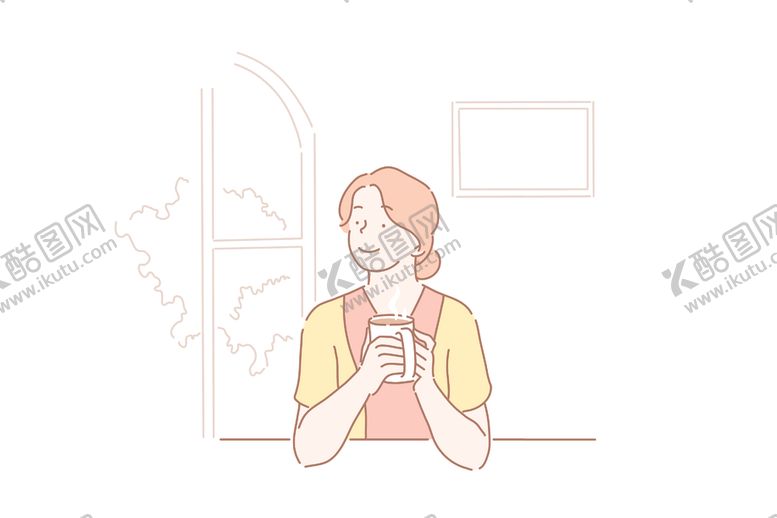 编号：62236611011710135053【酷图网】源文件下载-韩国小清新人物生活插画