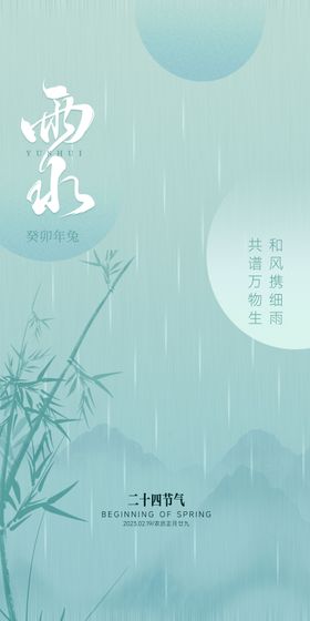 雨水节气海报简约