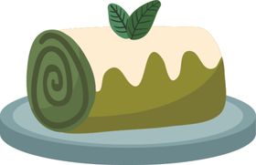 抹茶甜点卡通矢量图相关绿色