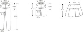 长裤短裤短裙尺寸测量示意图