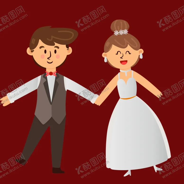 编号：76967202030039307156【酷图网】源文件下载-手绘结婚男女