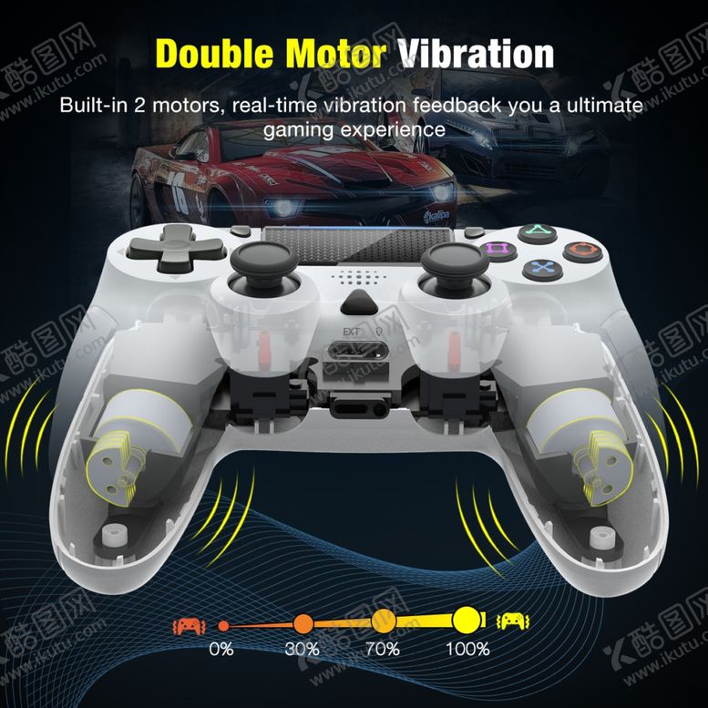 编号：90017410080532434986【酷图网】源文件下载-PS4白色手柄马达振动