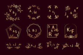 中式复古风金色装饰图案