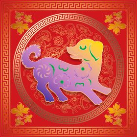 喜庆窗贴狗过年火爆海报