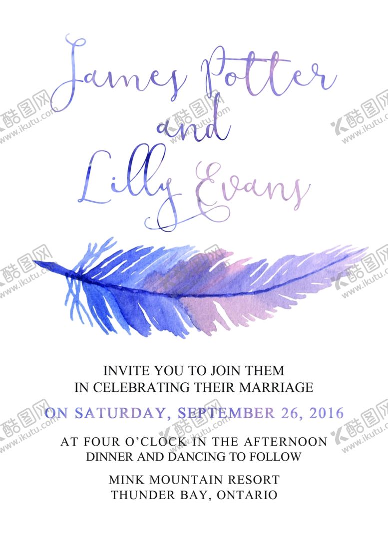 编号：90026010290045089736【酷图网】源文件下载-小清新水彩邀请函设计