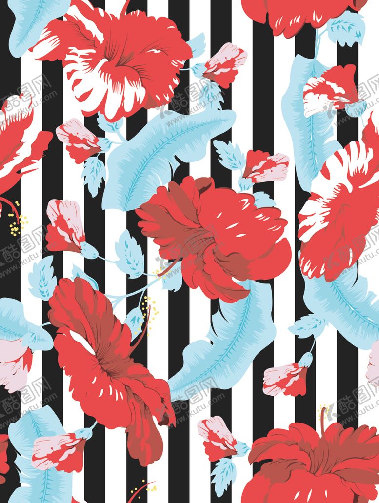 编号：54145109231415408783【酷图网】源文件下载-热带花竖条