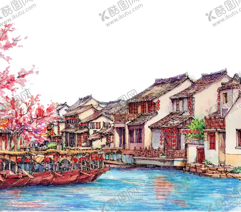 编号：16123106301314495880【酷图网】源文件下载-江南古镇建筑