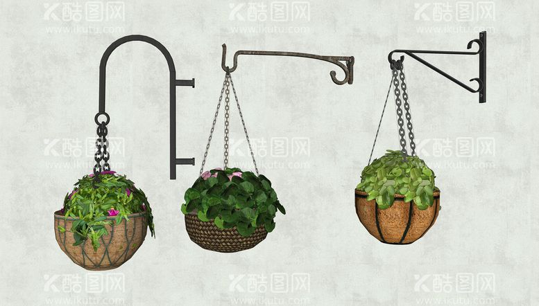 编号：72436812190030532755【酷图网】源文件下载-吊篮花盆模型