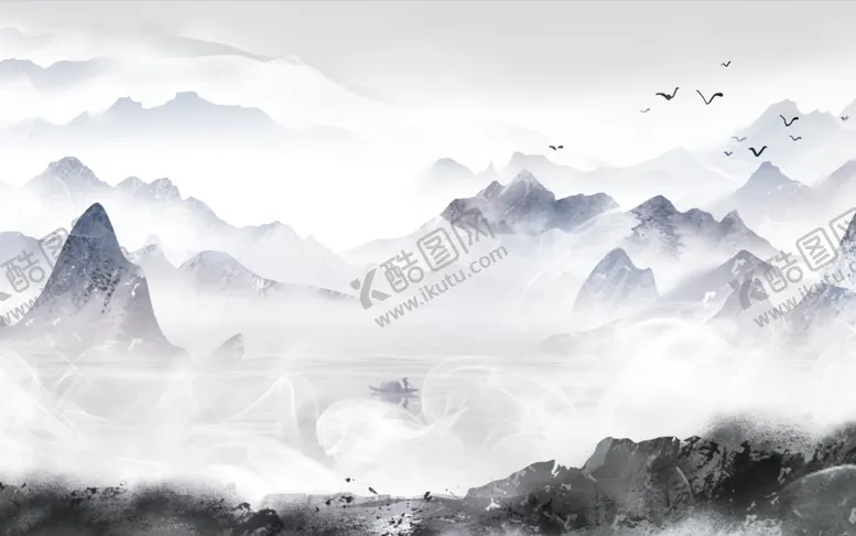 编号：58390612051211249381【酷图网】源文件下载-古风水墨山水画