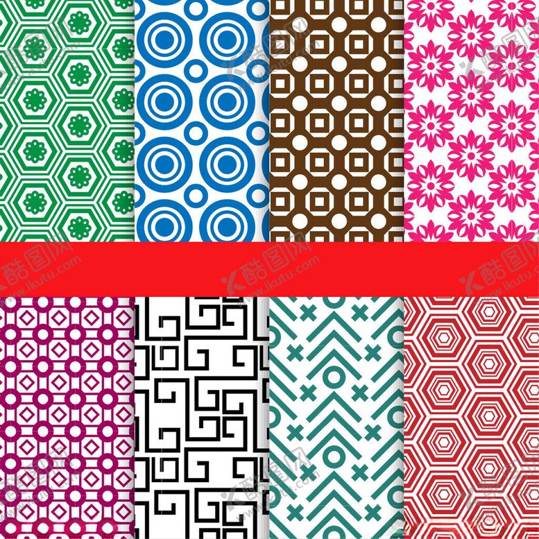 编号：23827610300628471828【酷图网】源文件下载-多彩几何图案纹理集合