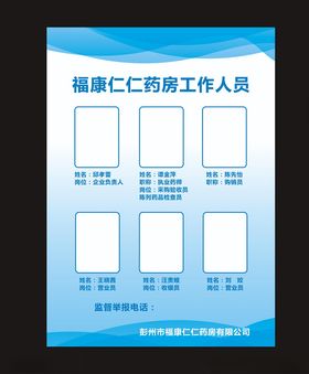 工作人员基本情况信息牌