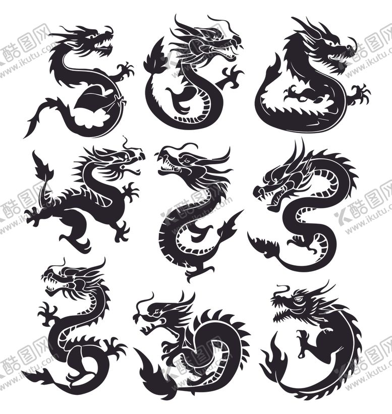 编号：95650002061233272334【酷图网】源文件下载-龙剪影