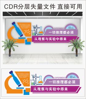 化学室—校园文化墙效果图